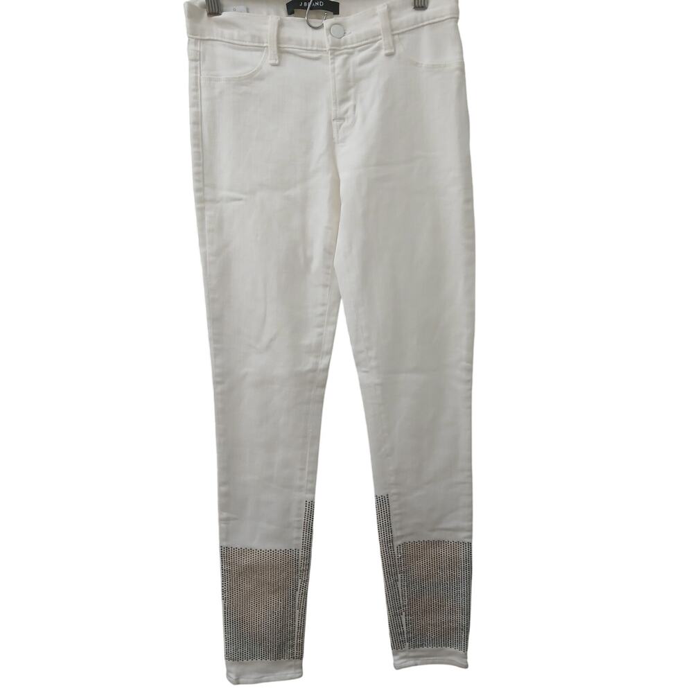 J Brand Jeans "Petra" Silver Studded Skinny Style w/ Pockets sz 25